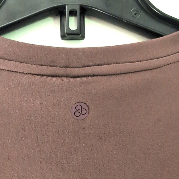 NWOT Zella Women's Small Ruched Sides Long Sleeve Athletic Shirt Brown - Picture 4 of 8